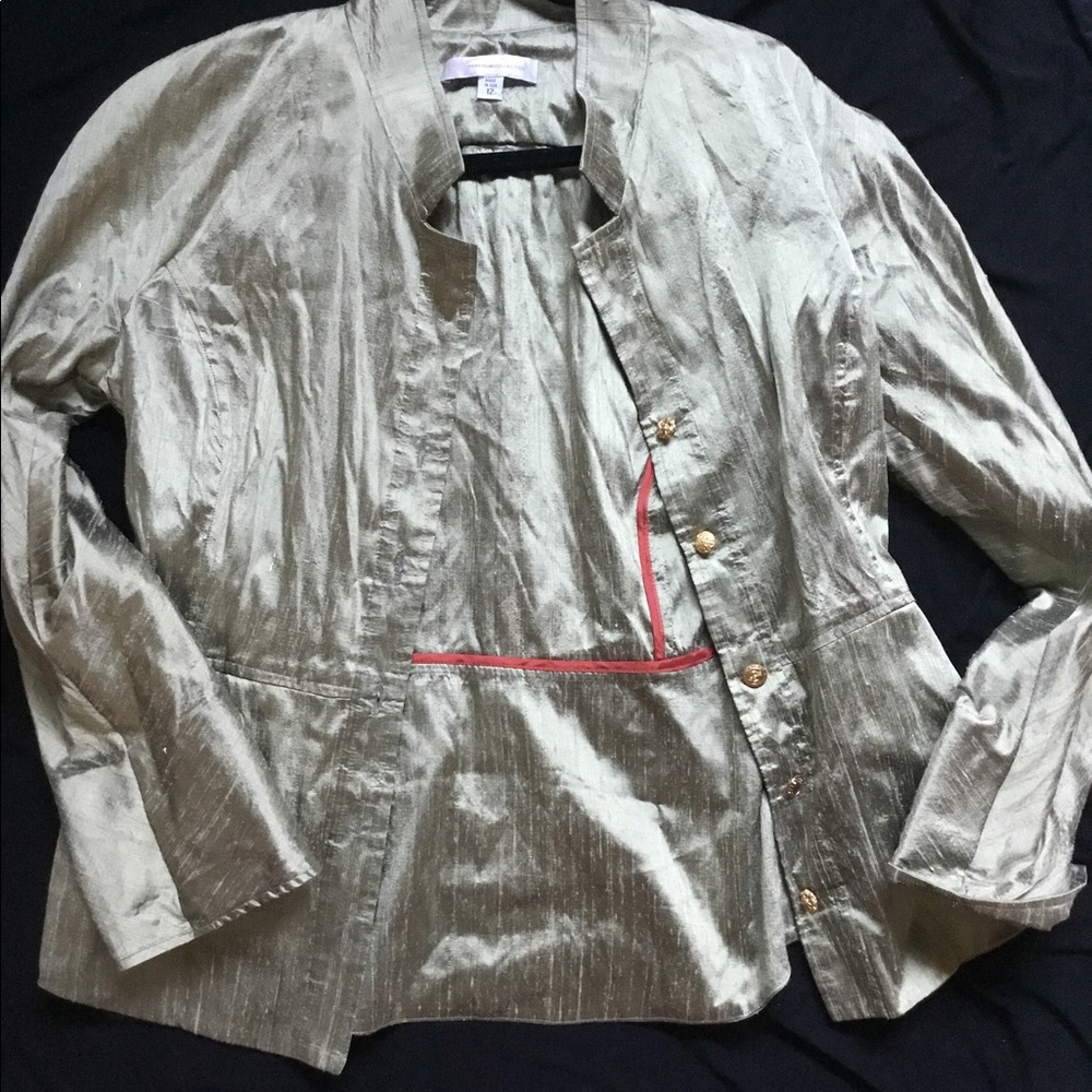 Green antique satin blazer